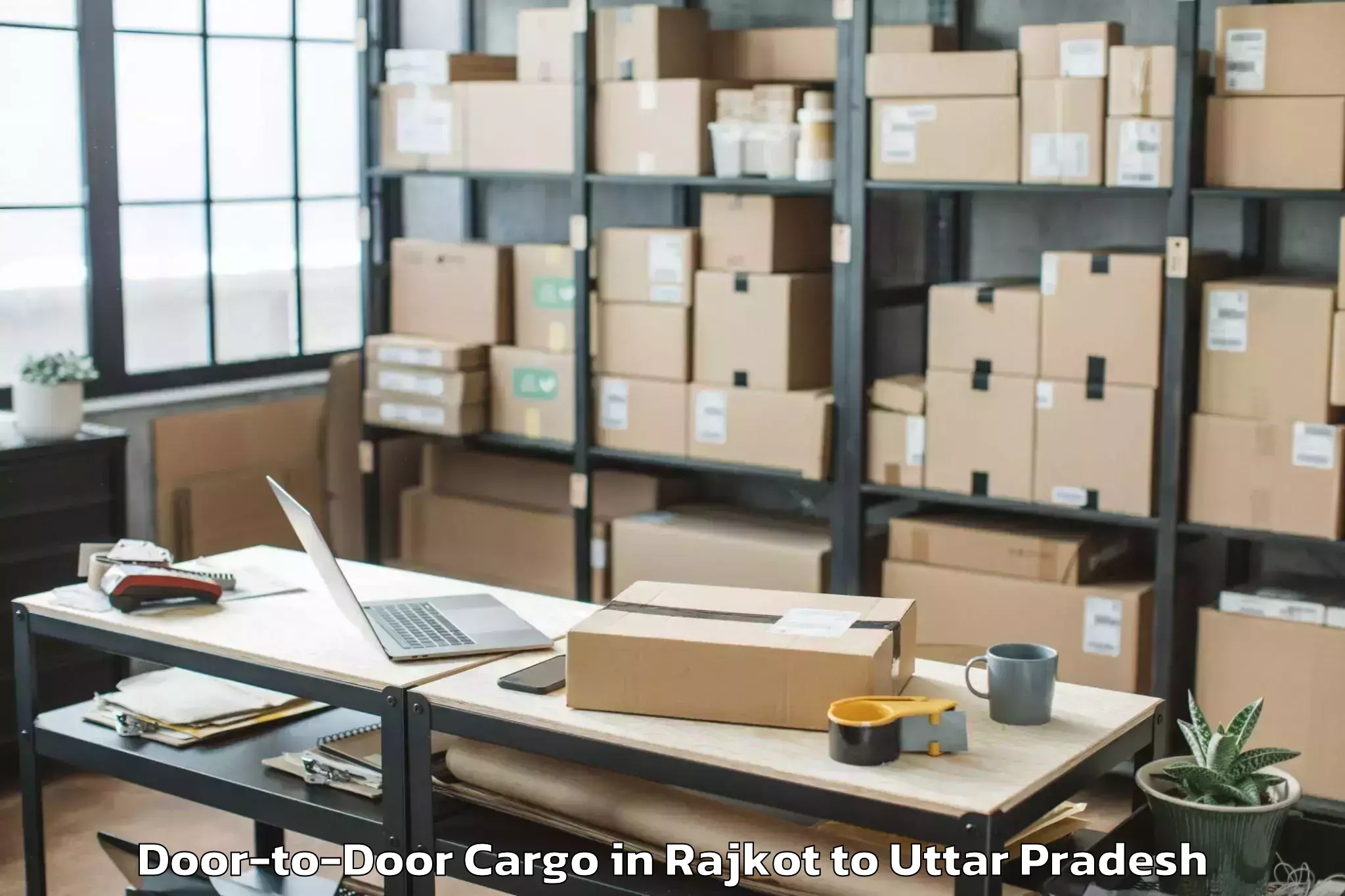 Hassle-Free Rajkot to Chandauli Door To Door Cargo